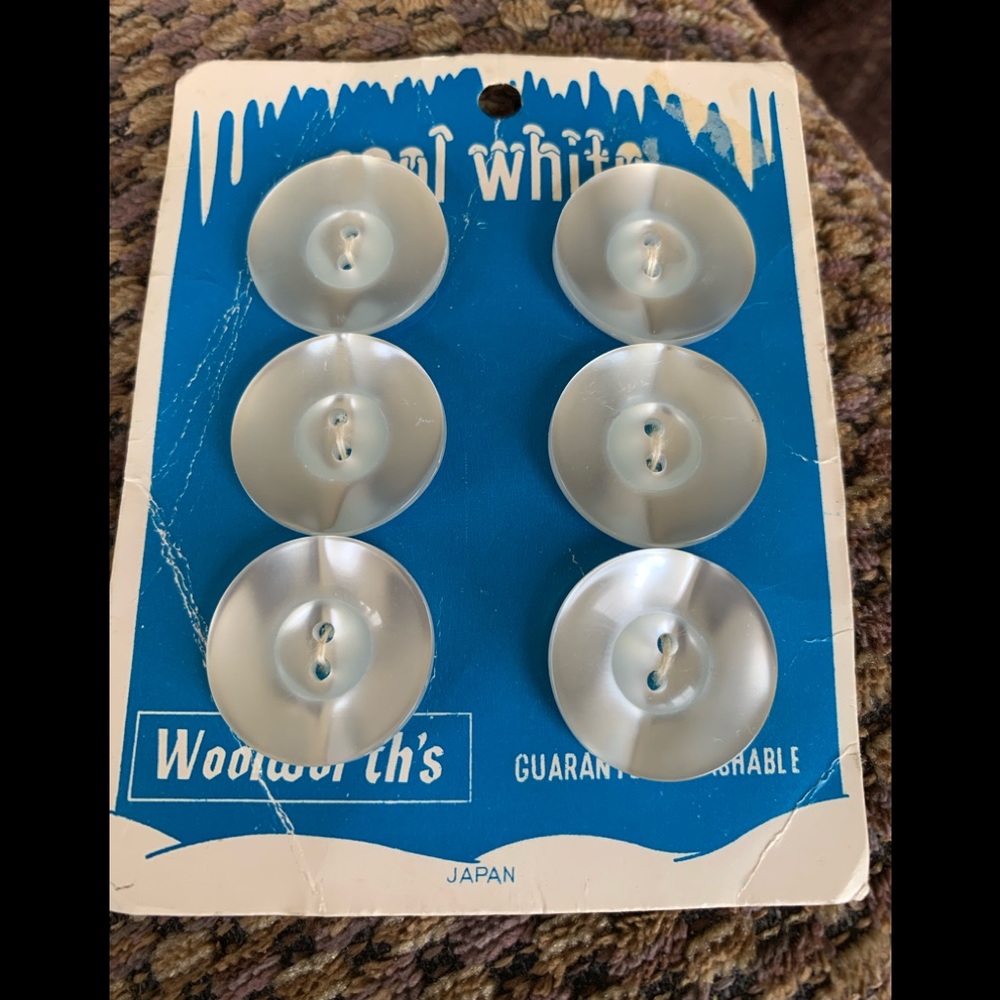Vintage  Cool White Large Buttons